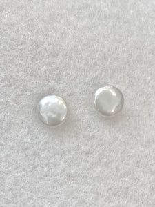 Large Coin Pearl Post Earrings