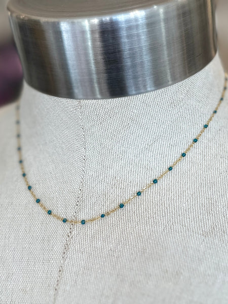 Hand-Wired Dainty Seed Beads Gold Chain Necklace