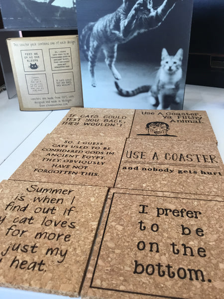 Funny cork coasters made in USA
