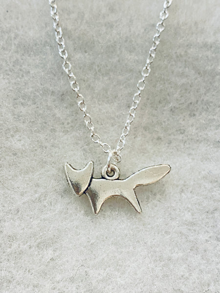 Silver Fox Charm Necklace