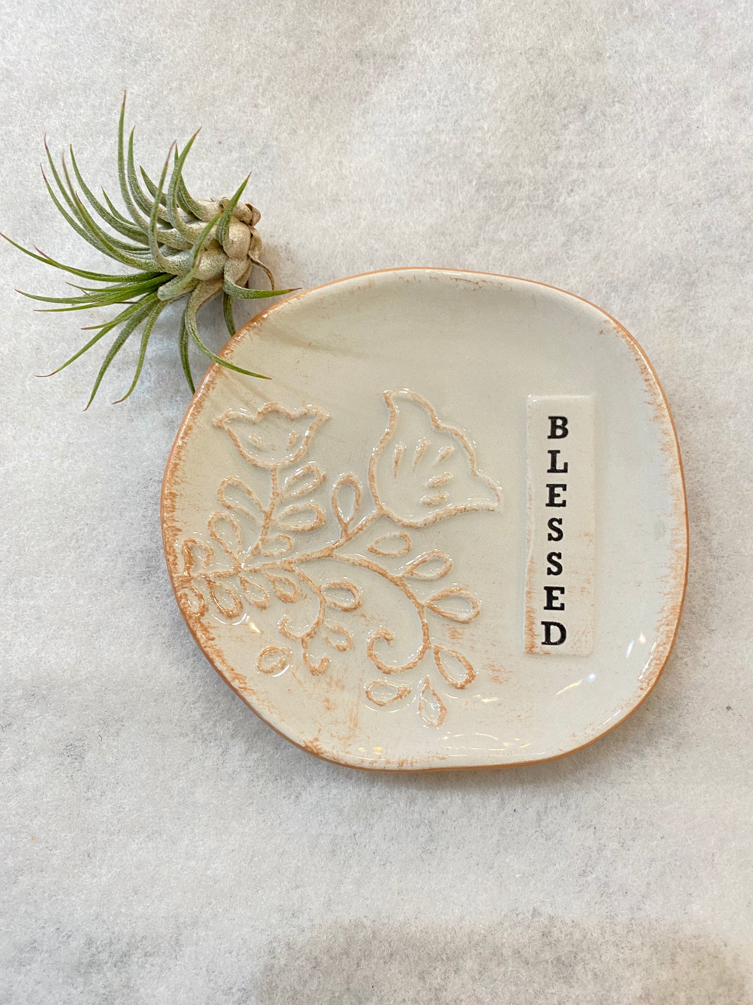 Handmade Ceramic Trinket Dish/ Jewelry Holder/ Keepsake Dish