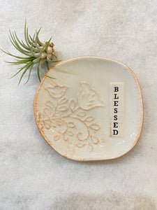 Handmade Ceramic Trinket Dish/ Jewelry Holder/ Keepsake Dish