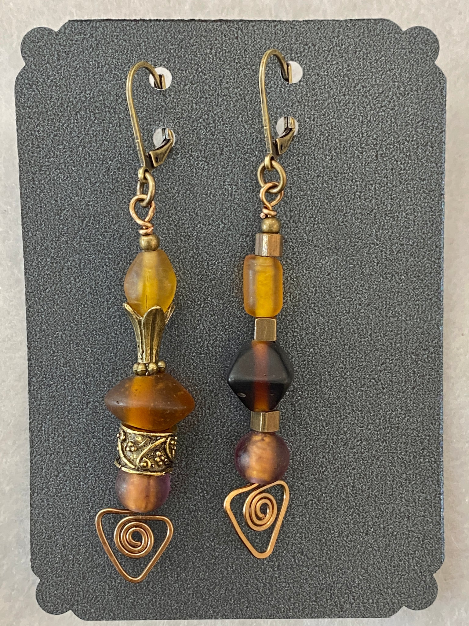 Mismatched Beads Dangle Earrings Made in PDX