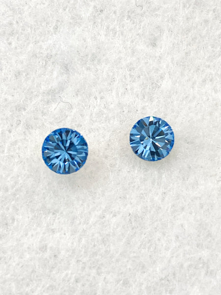 Colorful Cubic Zirconia On Sterling Silver Stud Earrings