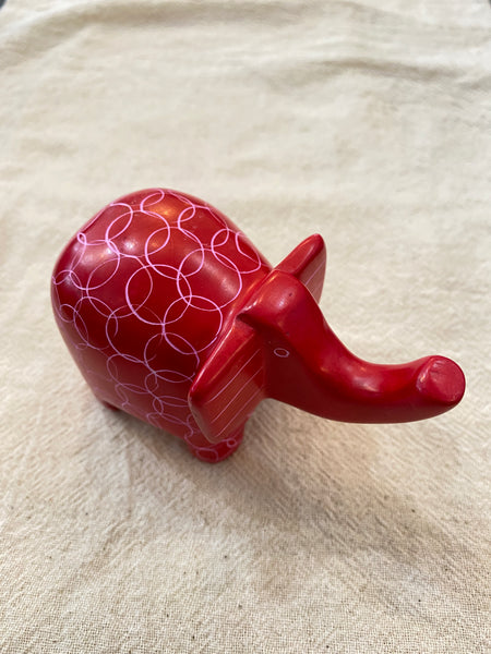 Handmade Soapstone Elephant Paperweight/Hand Carved Miniature Figurines/Sculptures