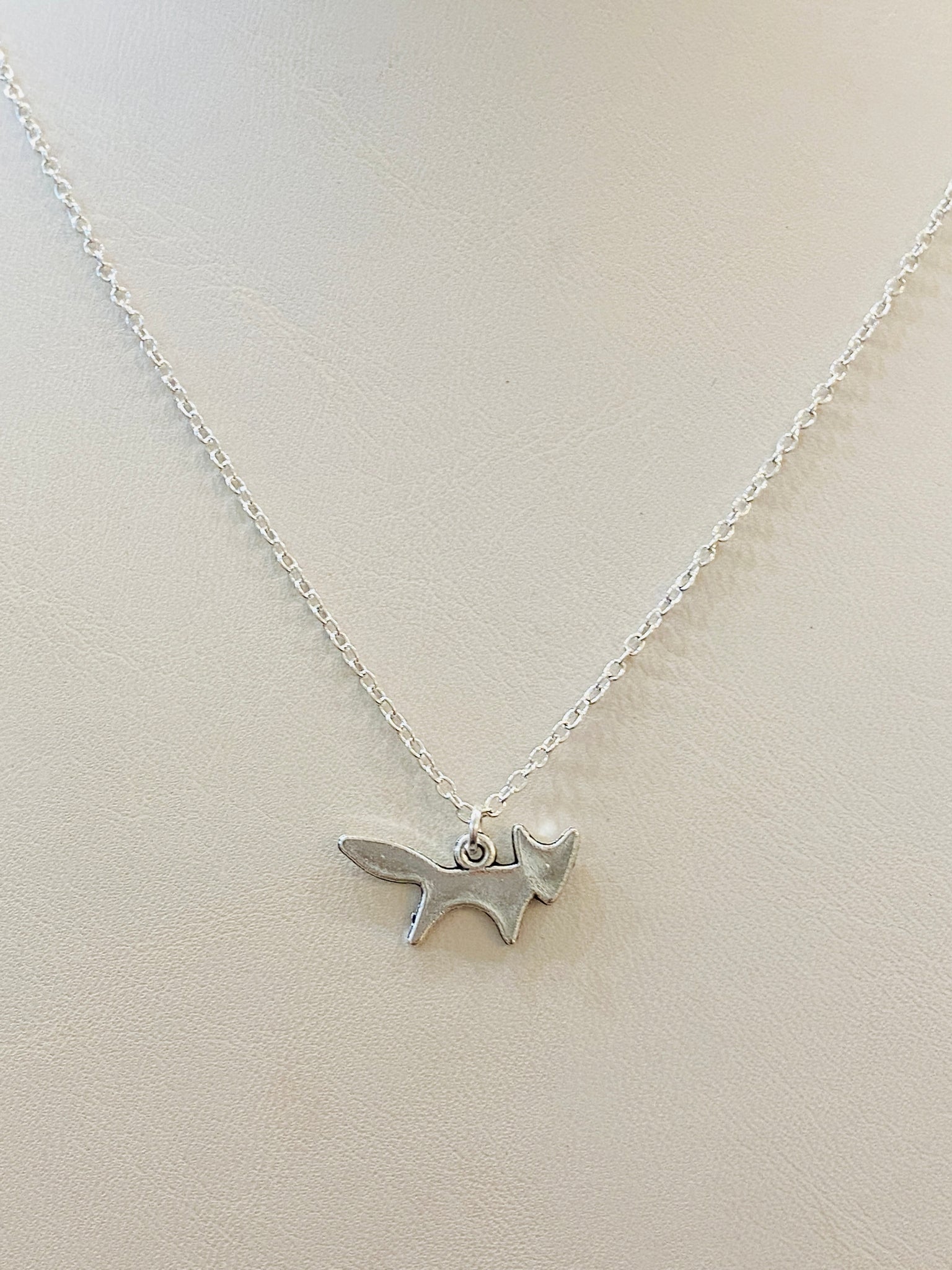 Silver Fox Charm Necklace