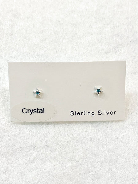 Dainty Star with CZ Stud 925 Sterling Silver Earrings