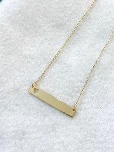 Heart Gold Bar Necklace