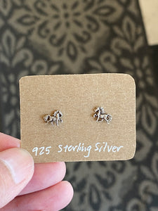 Horse 925 Sterling Silver Stud Earrings