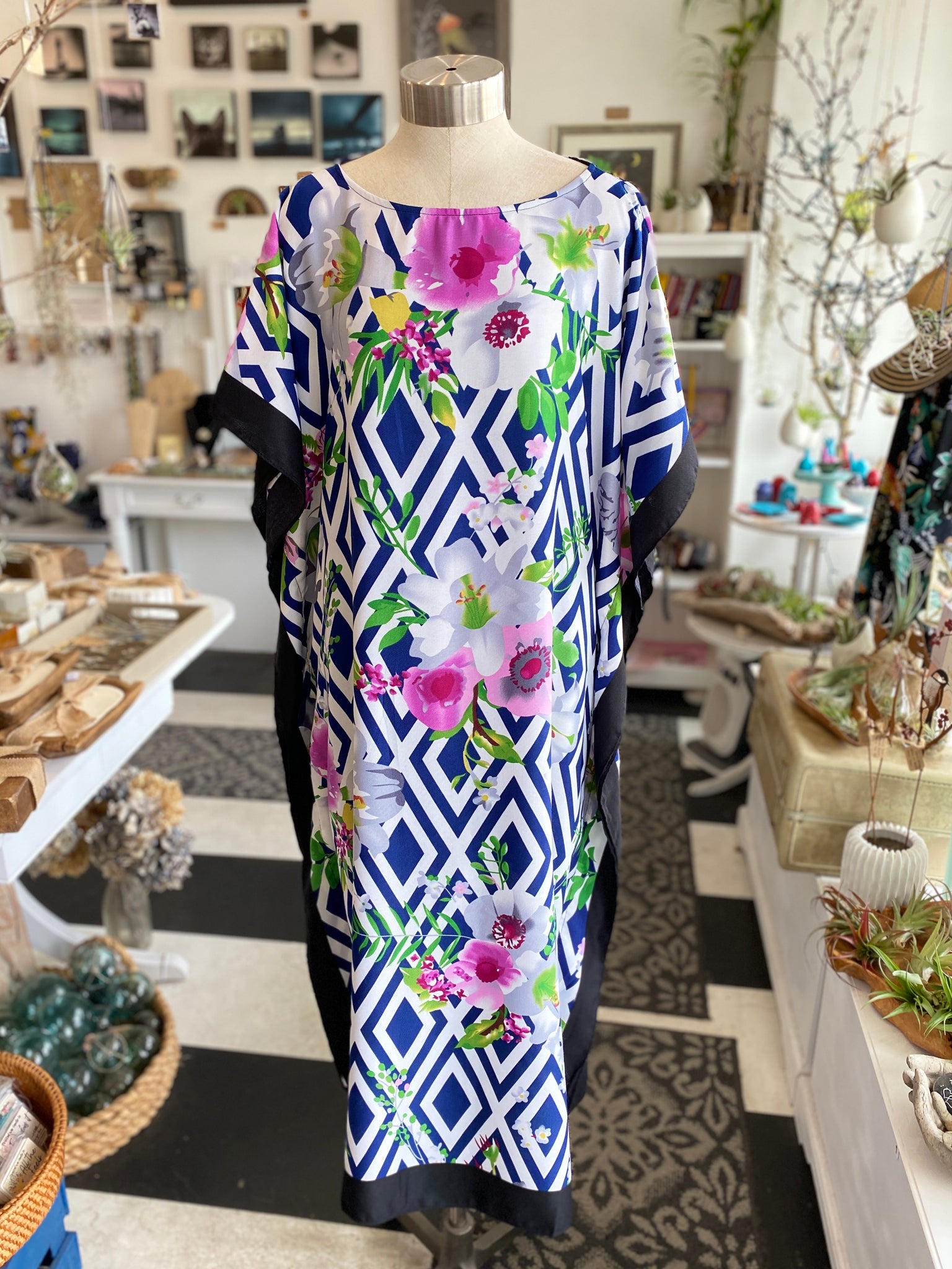 Beautiful Tropical Garden Maxi Kaftan Dress