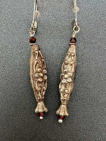 Vintage Charm with Garnet Accents Earrings: Made In PDX