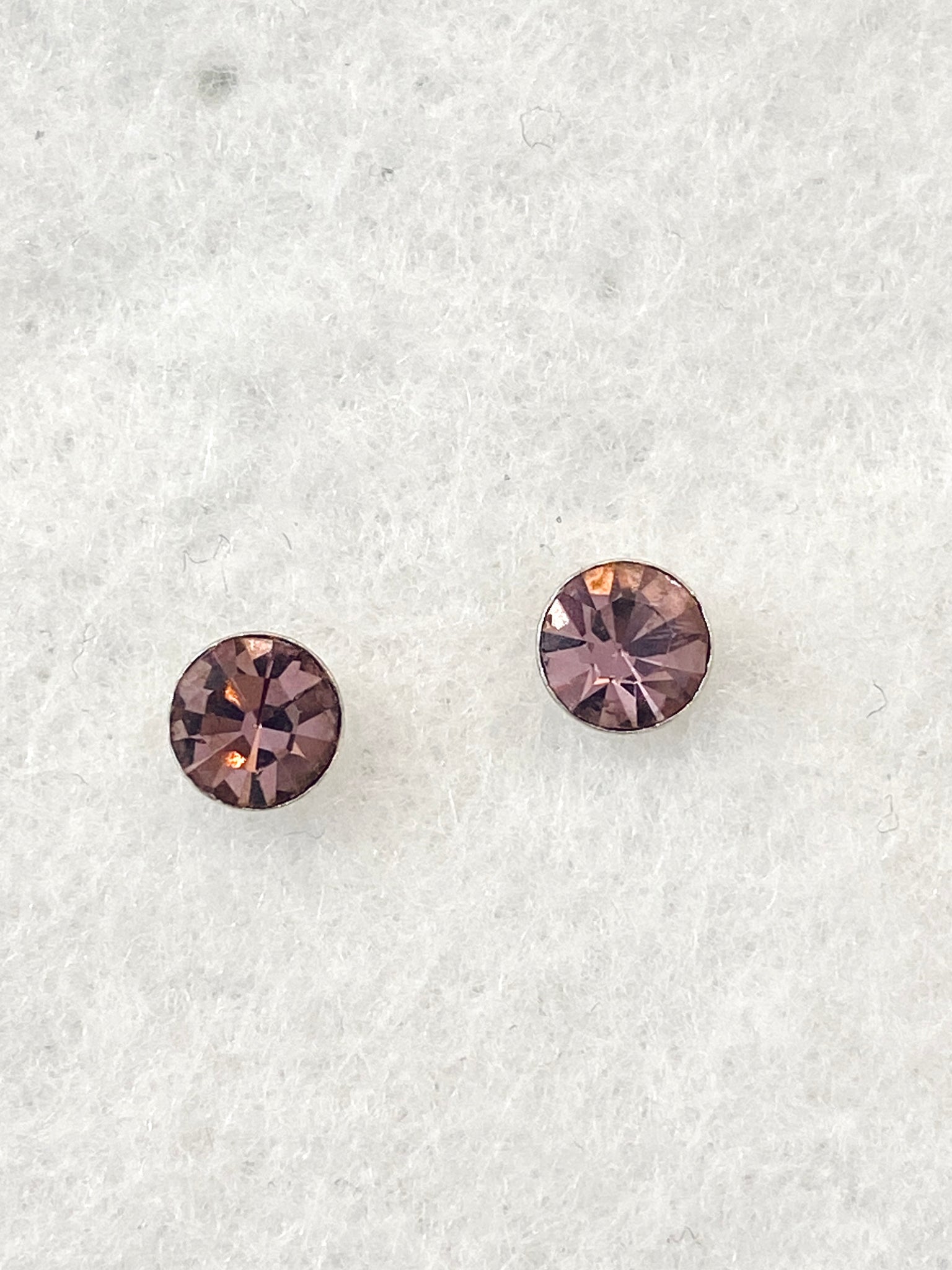 Colorful Cubic Zirconia On Sterling Silver Stud Earrings