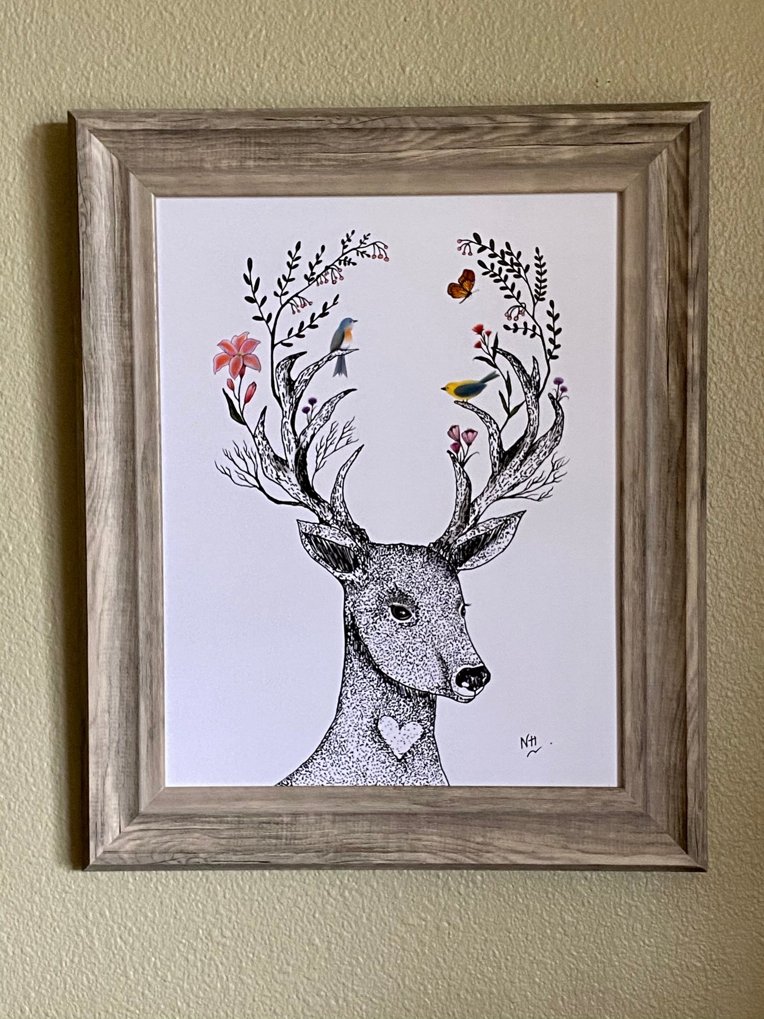 The Marvelous Deer: Art Print by Nina Hand