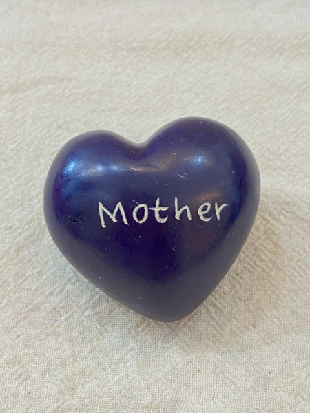 Hand Carved Soap Stone Heart With Word