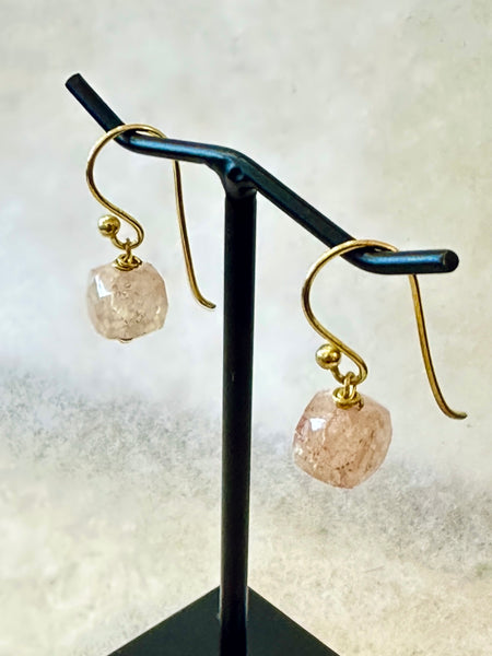 Hand-wired Cube Semi Precious Stone Drop Earrings