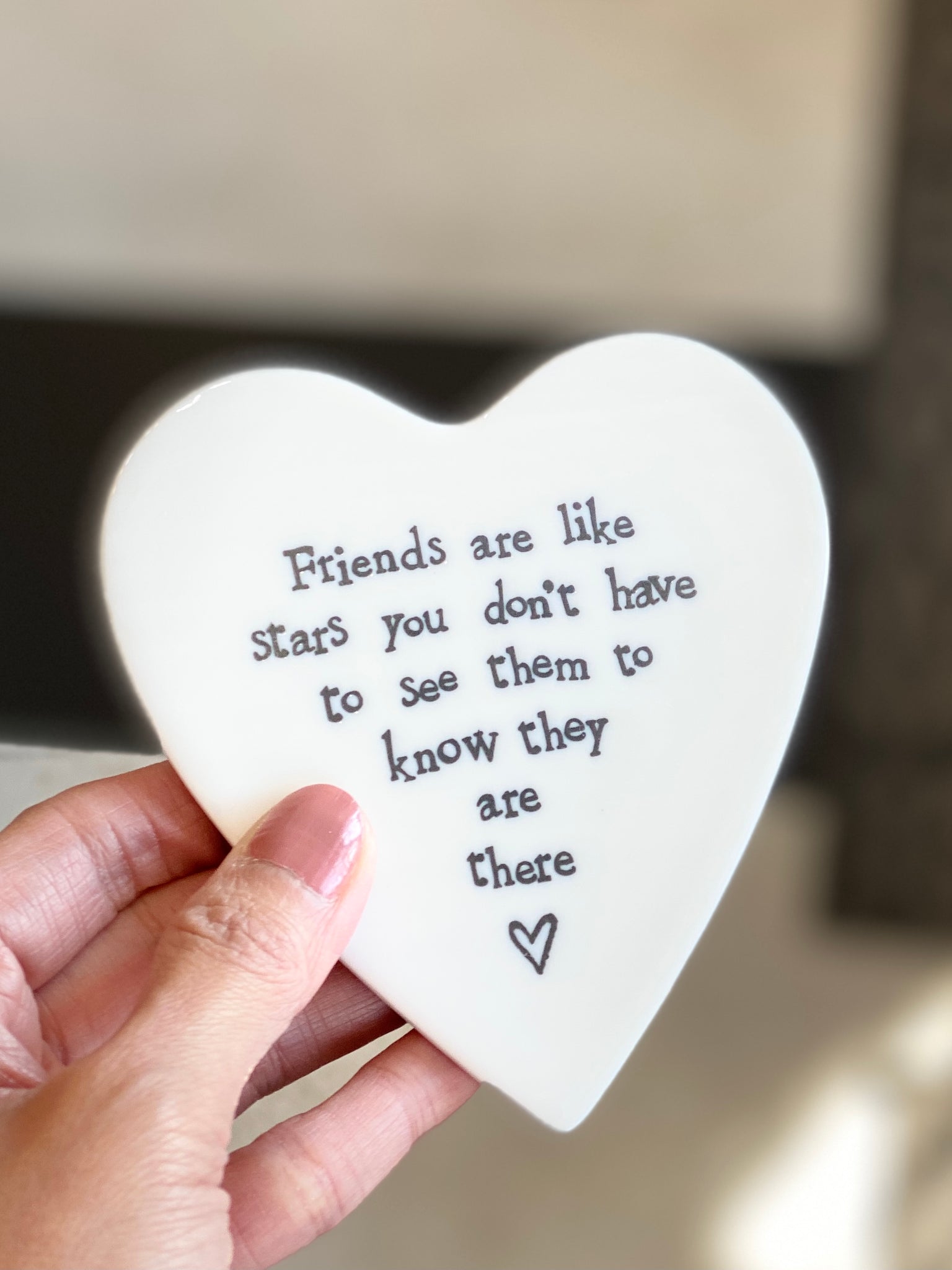 Heart Shaped With Friendship Quote Porcelain Coaster