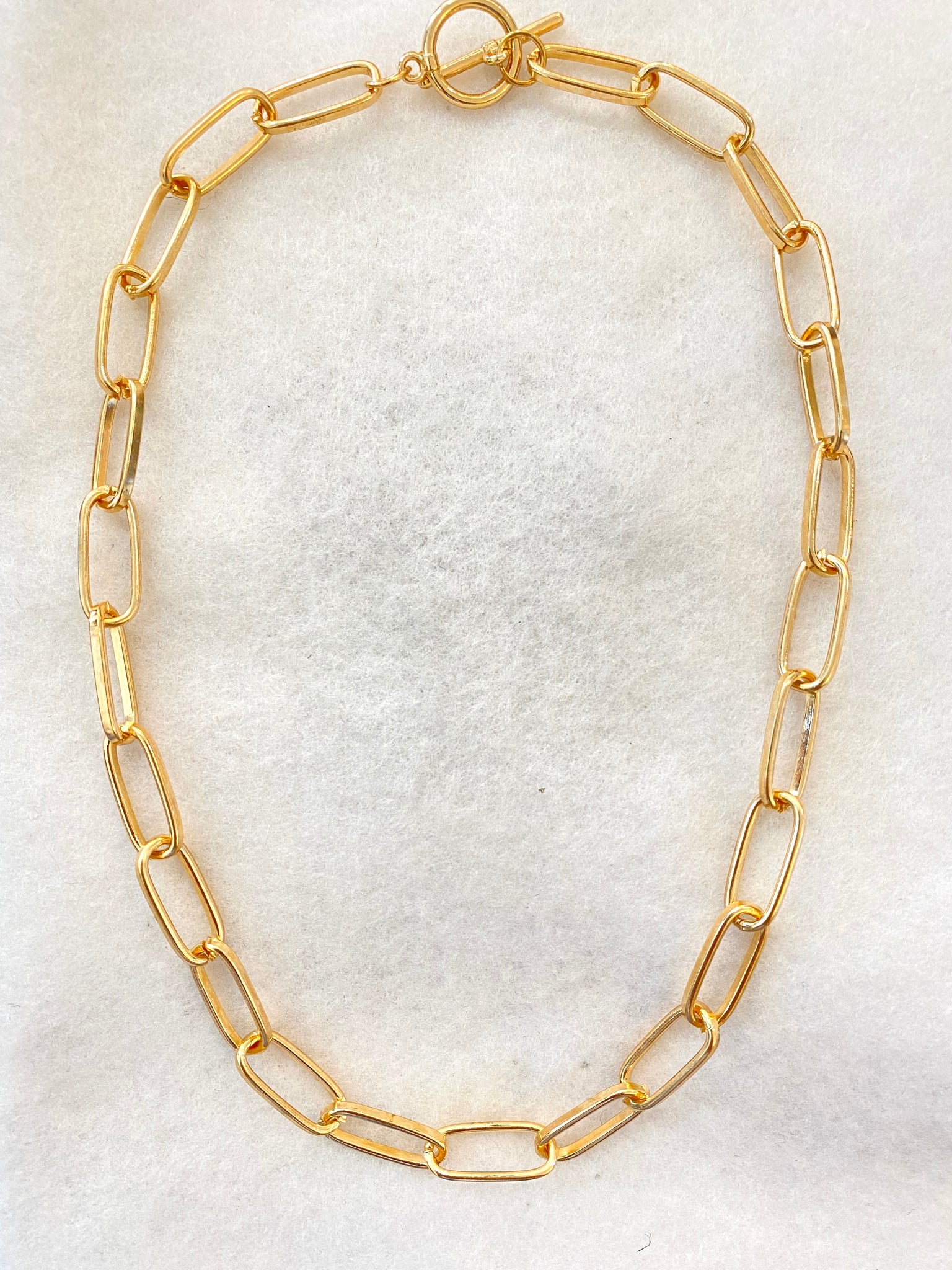 Classic Paperclip Chain Gold Necklace