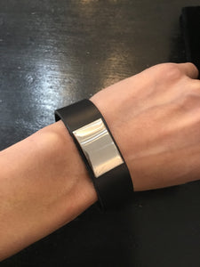 Handmade leather bracelet with metal accents