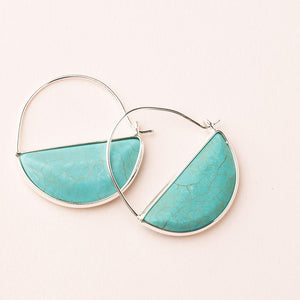 Turquoise Stone Prism Hoops